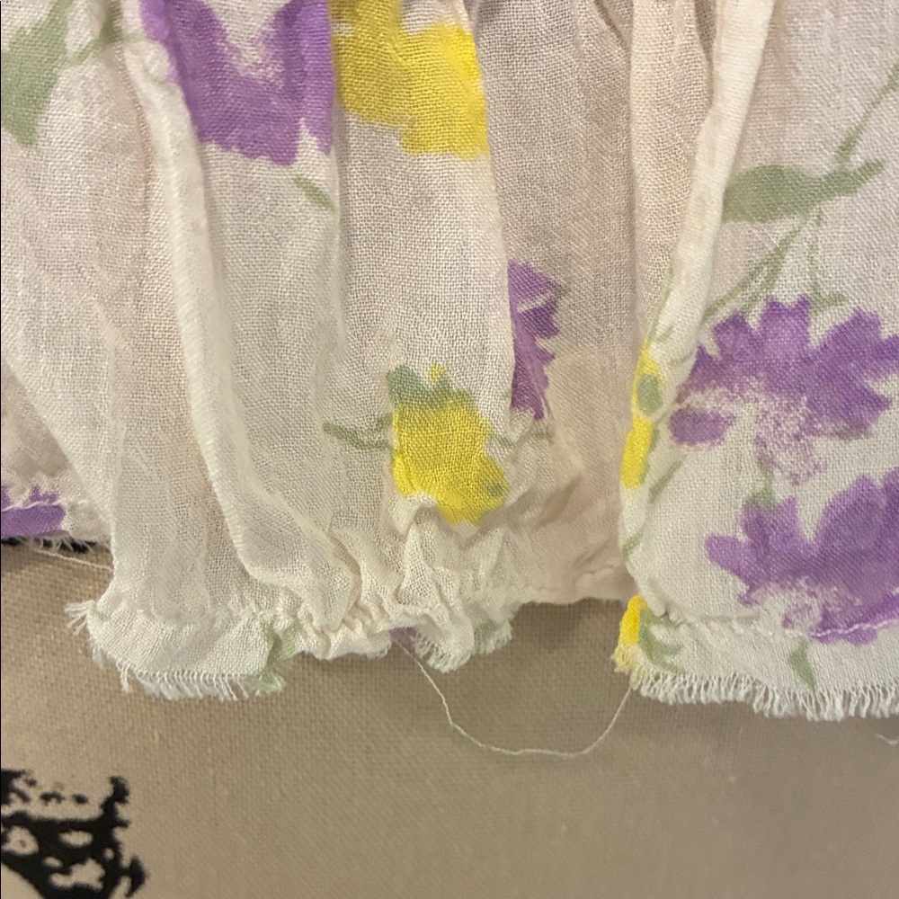 Chic Floral Camisole - Cream, Yellow, Purple - Picture 7 of 11